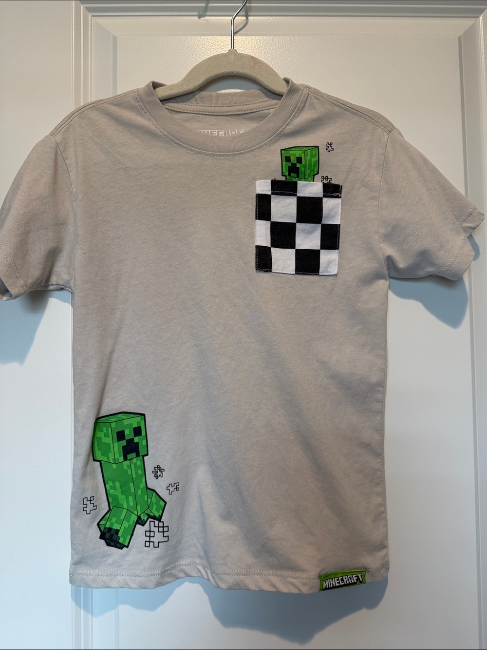 Minecraft Kids Beige Short-Sleeve Creeper Pocket Tee